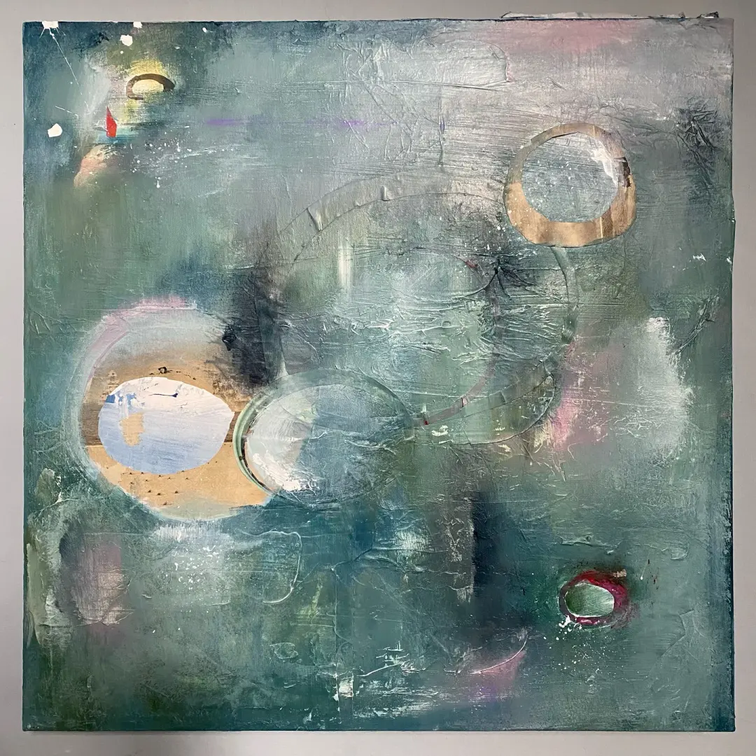 'Cold Deep Dip' - 60cm x 60cm mixed media ( unframed )