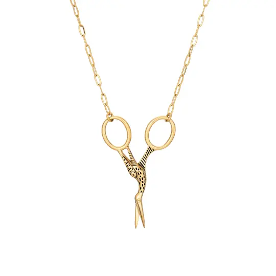 Stork Scissors Necklace