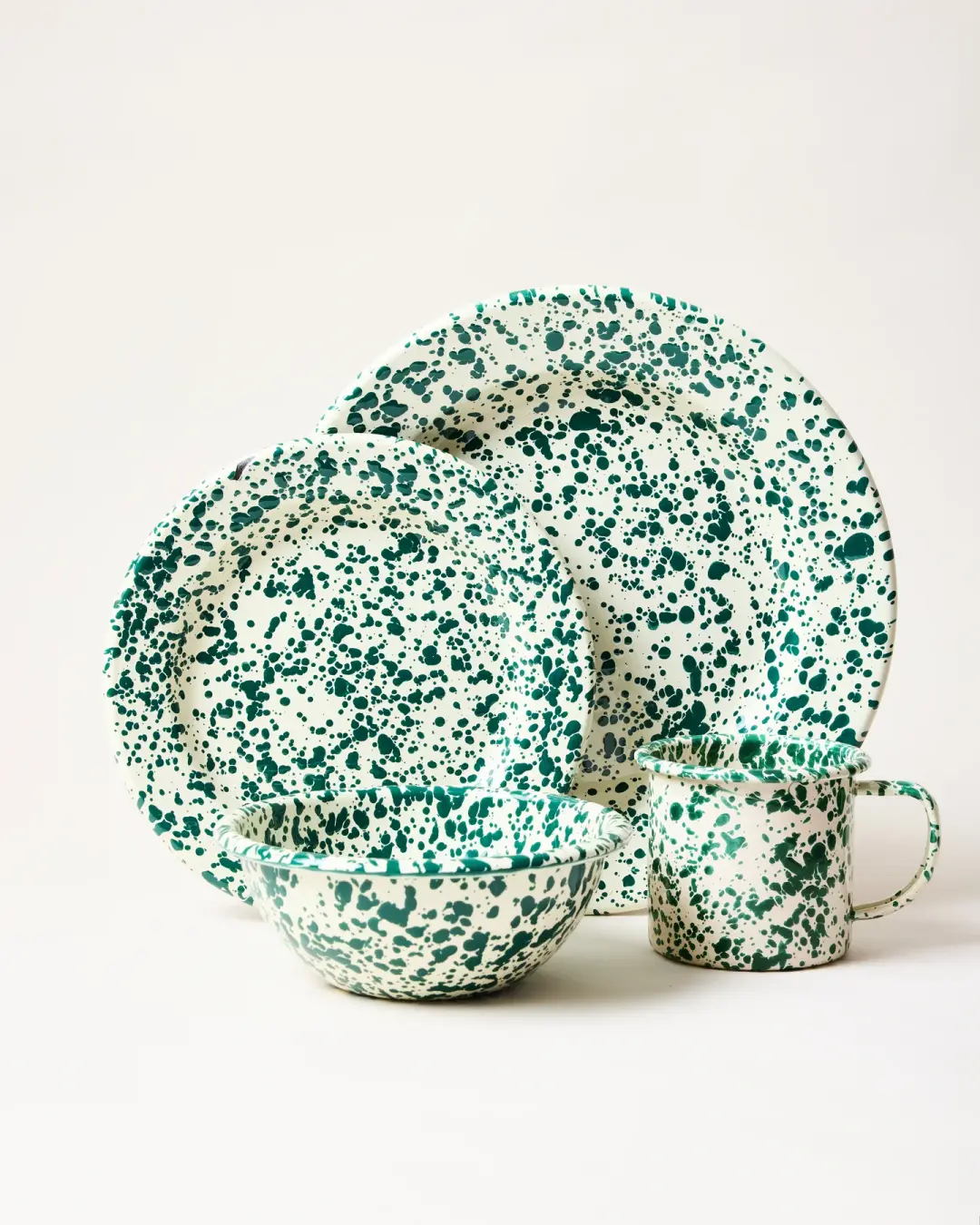 Spatter Enamelware Place Setting