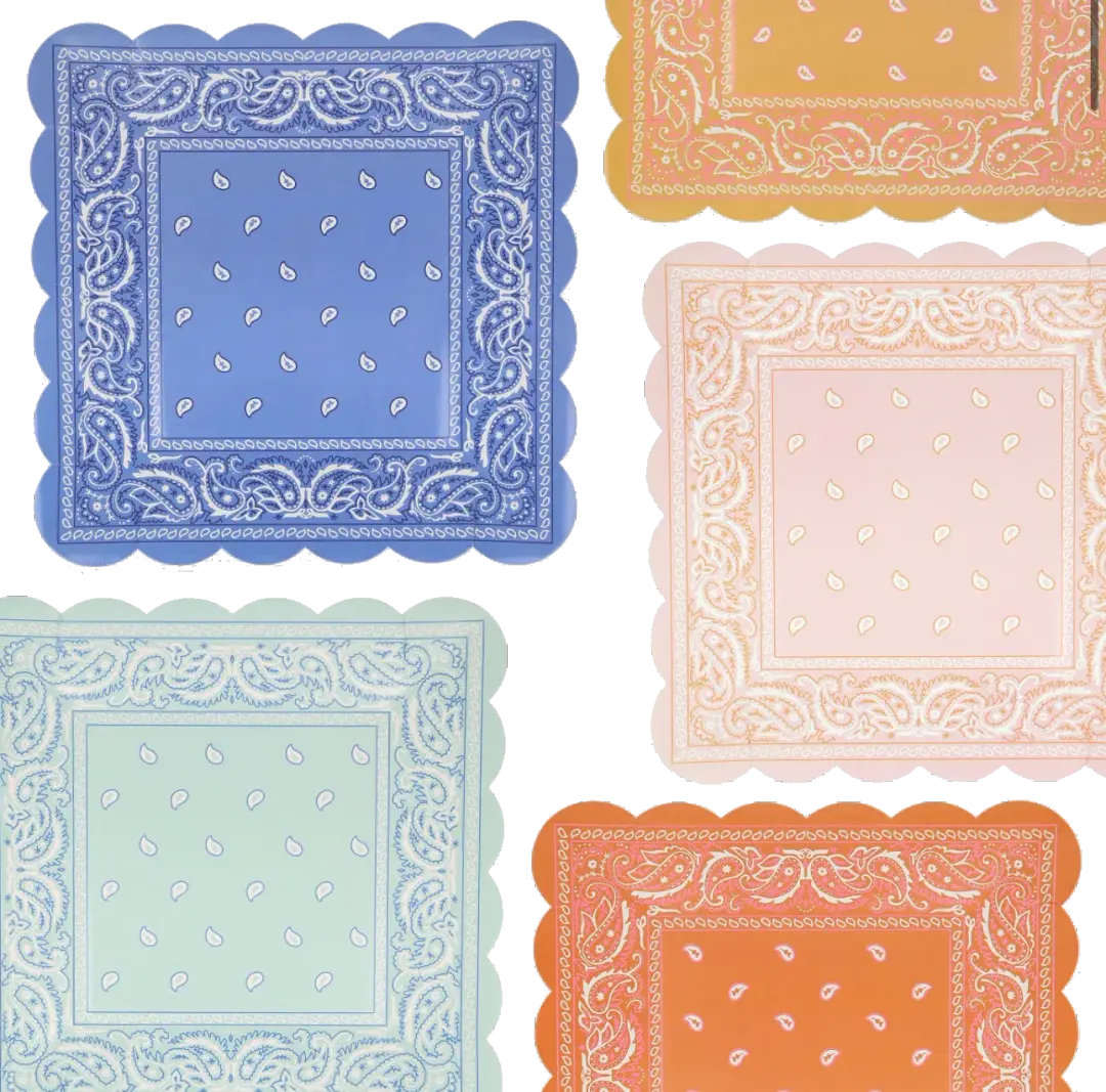 Meri Meri Western Bandana Square Plates