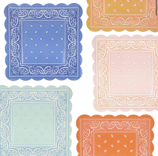 Meri Meri Western Bandana Square Plates