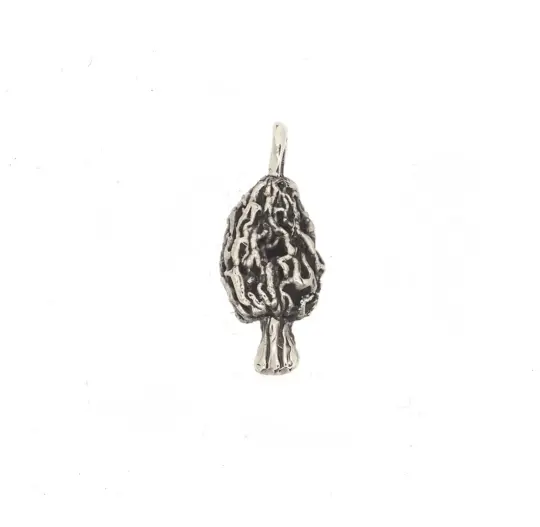 Morel mushroom necklace