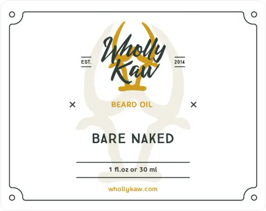 Bare Naked Unscented Beard Oil, Argan + Jojoba