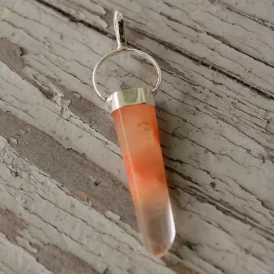 Amphibole - Angel Wings Quartz Pendant in Sterling