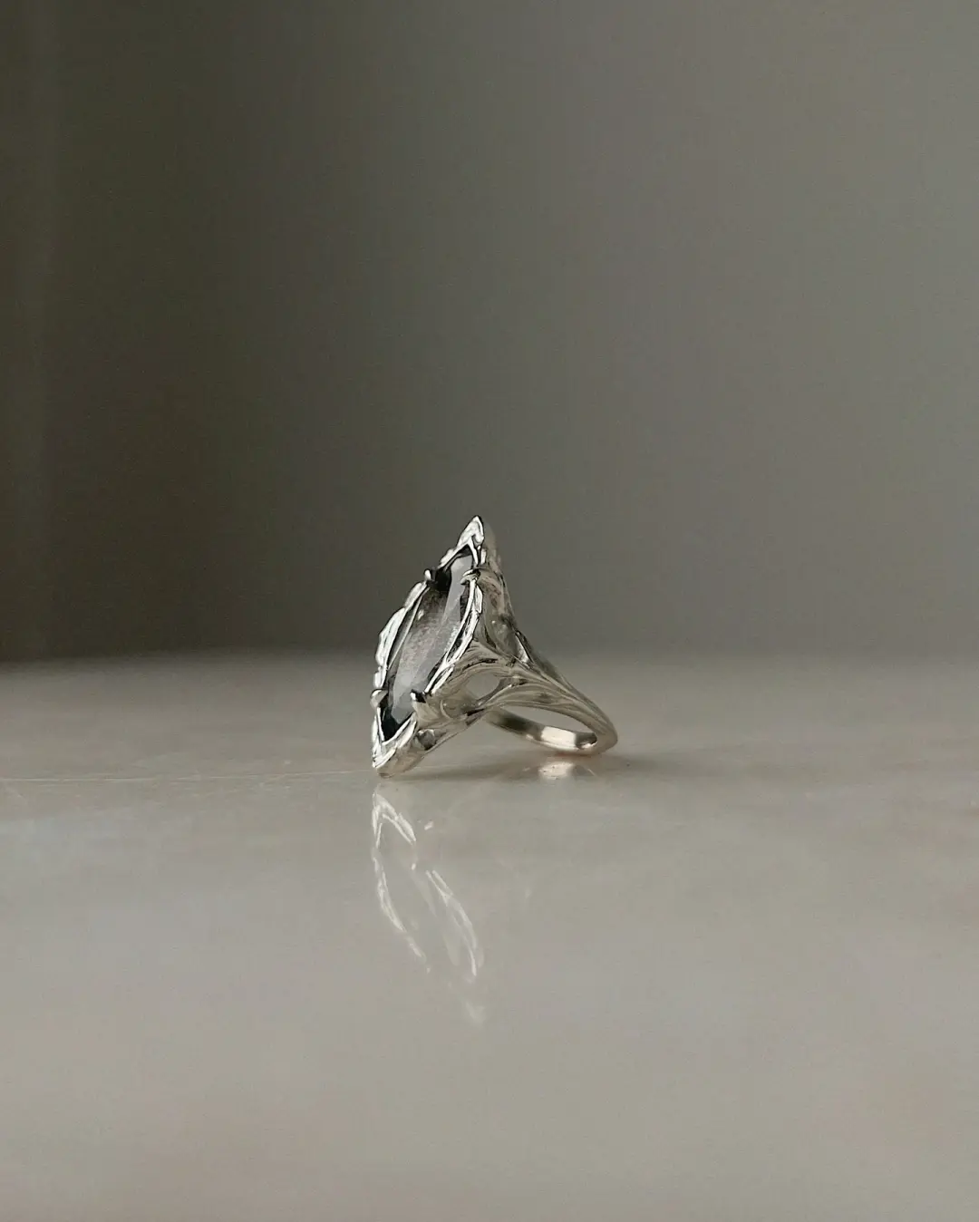 Daphne // Silver + Aquamarine Sunstone