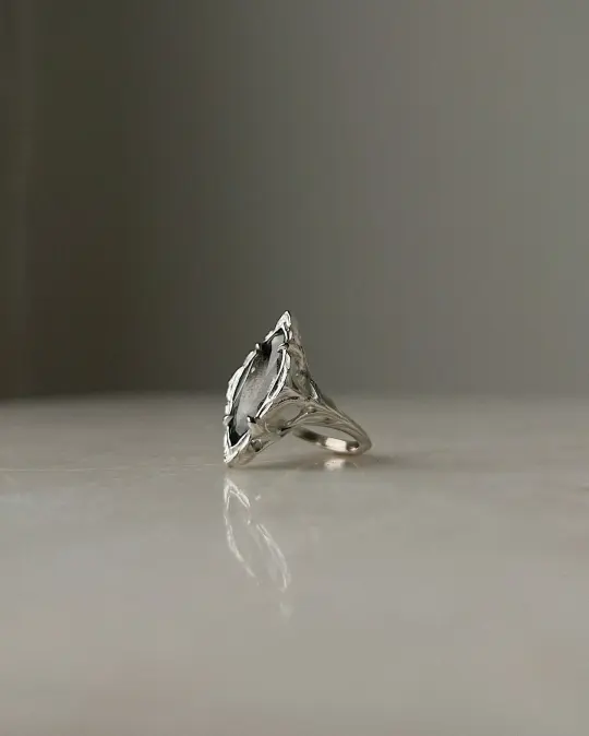 Daphne // Silver + Aquamarine Sunstone