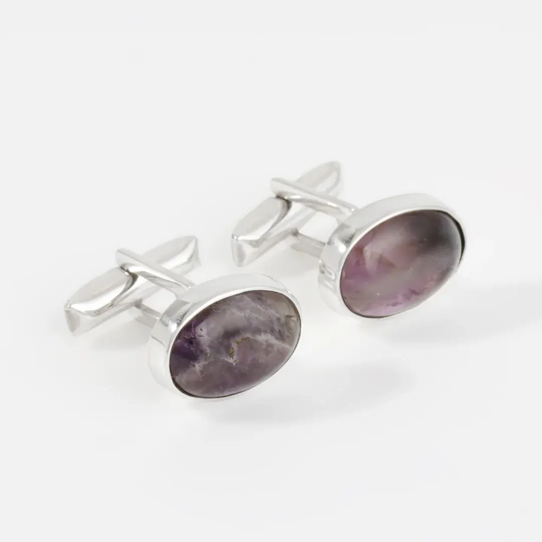 Sterling Silver Amethyst Cufflinks