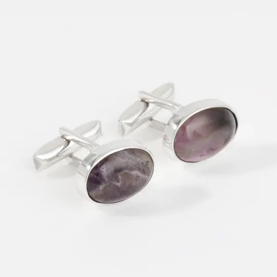 Sterling Silver Amethyst Cufflinks