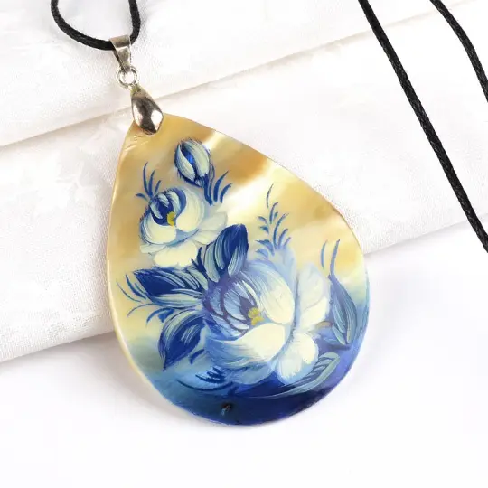 Blue Zhostovo Necklace