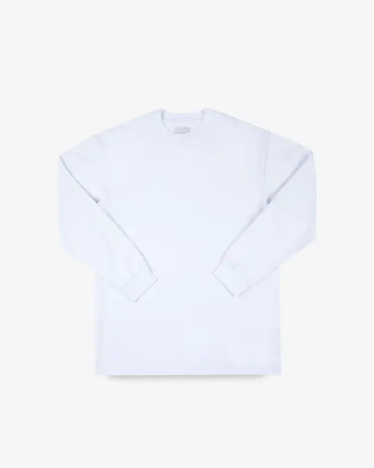 GOOD ART HLYWD Heavyweight Long Sleeve Crew Neck T-Shirt - Optic White