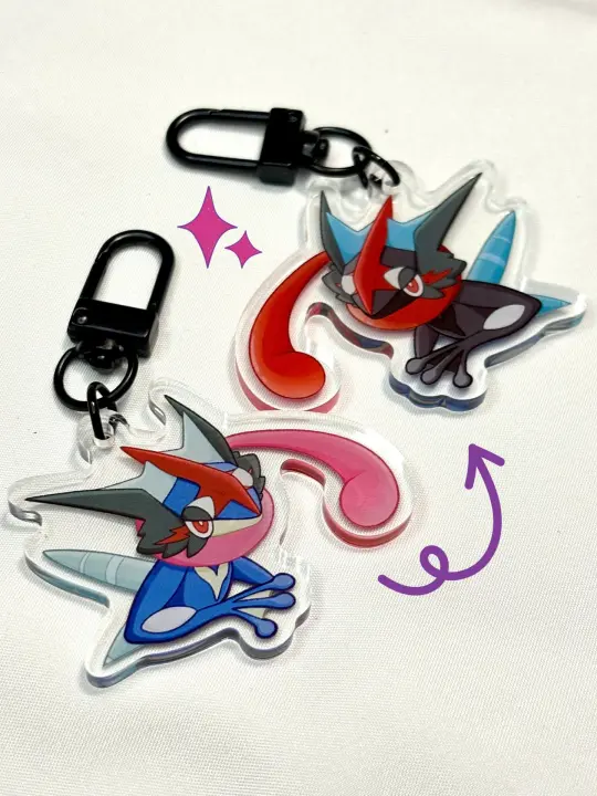 Double-sided Shiny Ash Starter Fanart Acrylic Keychain