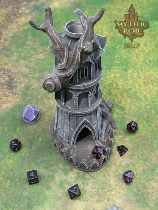 Elven Tree of Life 3D Printed Druid Dice Tower - Mythic Roll by Unchained Games | Elf D20 Dice Roller | Dice Vault - Embracing Nature!