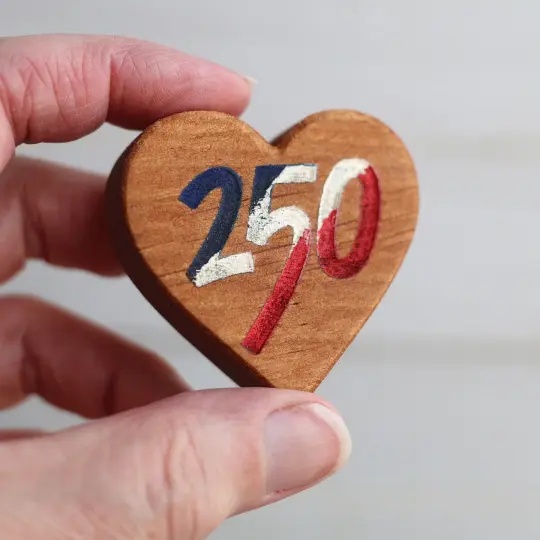 America 250 Engraved Heart Set