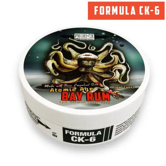 Atomic Age Bay Rum Artisan Shave Soap | Ultra Premium Formula CK-6 | Made w/ 100% Essential Oils
