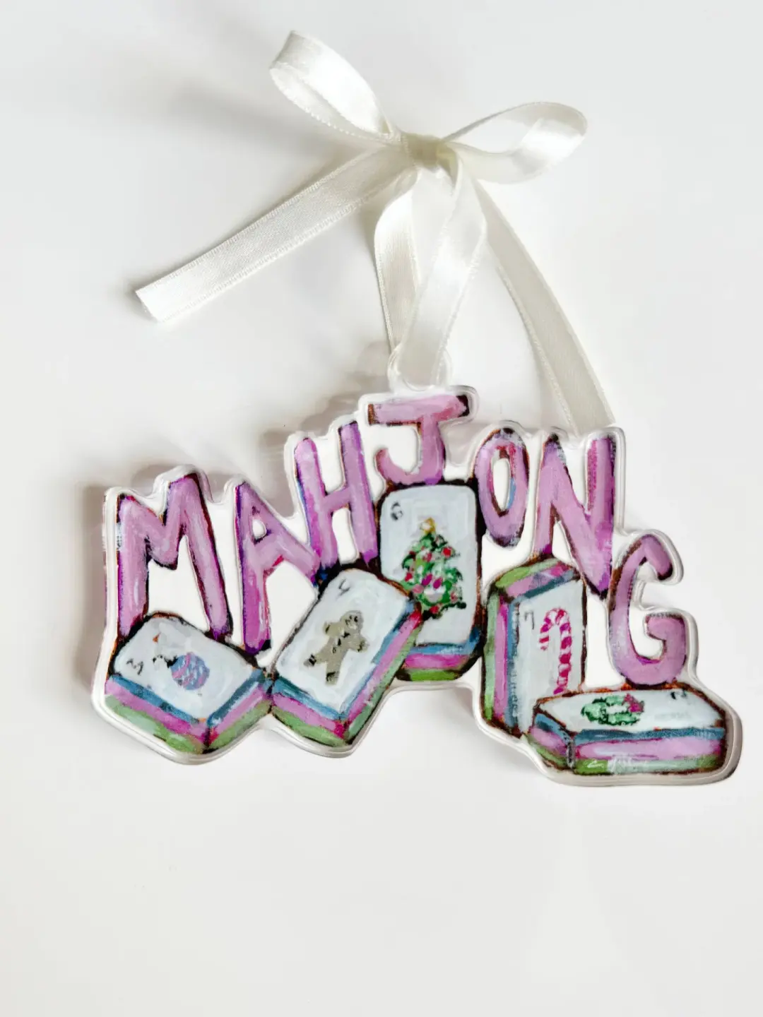 Mahjong Christmas Acrylic Christmas Ornament
