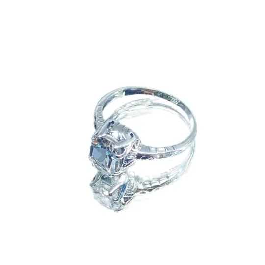 Natural White Topaz Ring, Size 9, Old Victorian Style Jewelry, #D21 - Ready to Ship