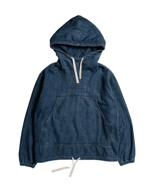 Beams Plus MIL Smock Denim Pile Fade Wash