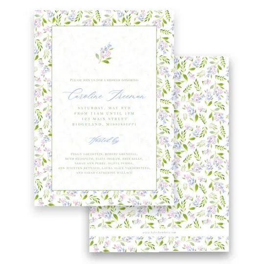 Watercolor Hydrangea Baby Shower Invitation