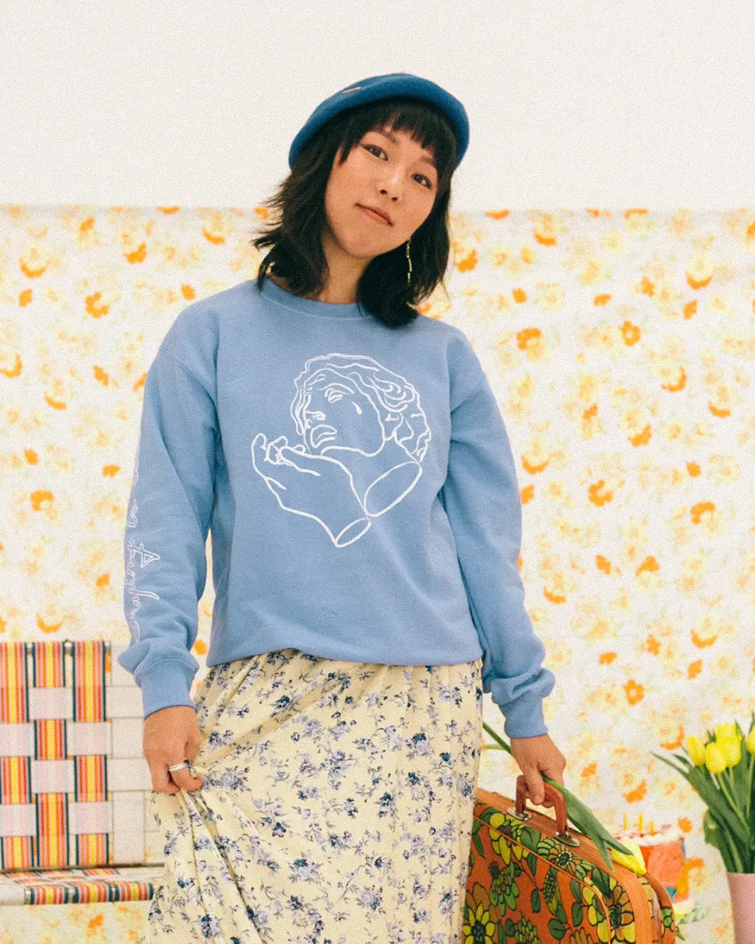 Crying is Cool Crewneck- Blue.