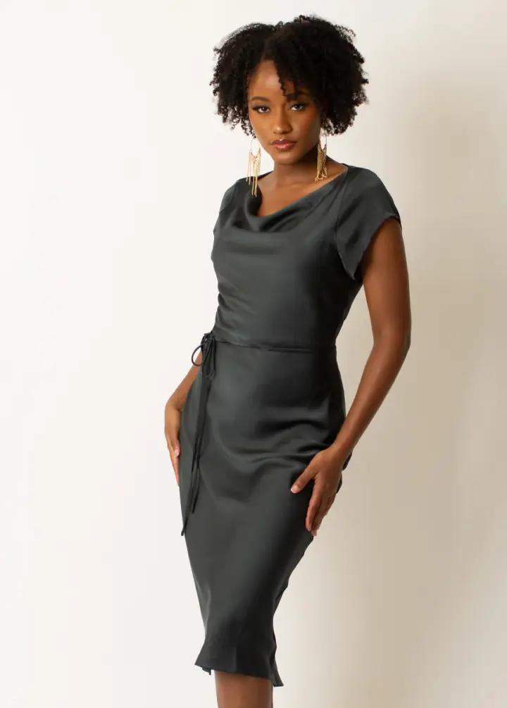 Haven Dress in Washed Black