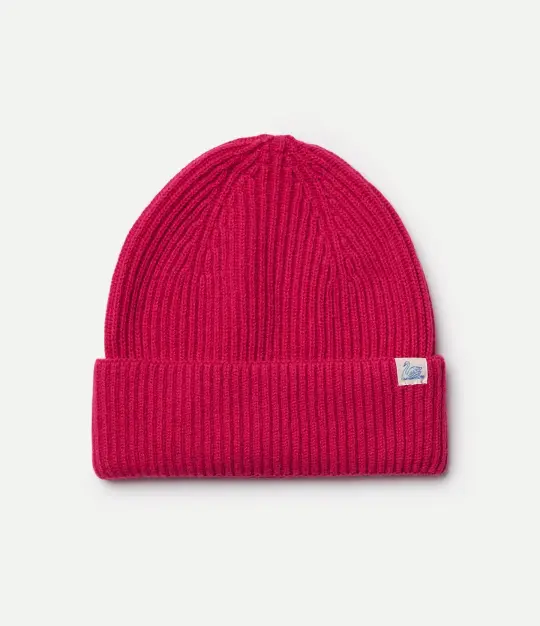 Ribbed Merino Wool-Cashmere-Silk Beanie