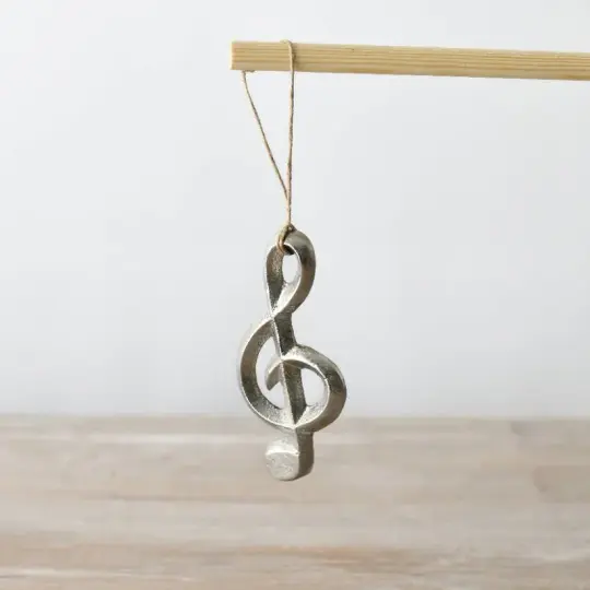 Silver Hanging Music Note Deco