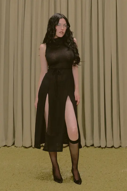 Dune Wool Blend Maxi Dress Black