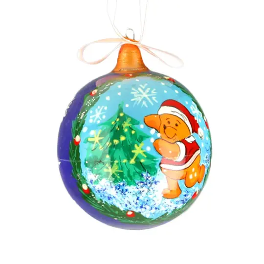 Christmas Pooh Ball Ornament
