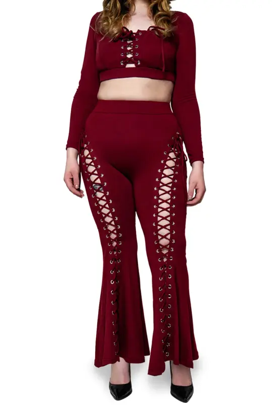 Oxblood Alice Flare Pants