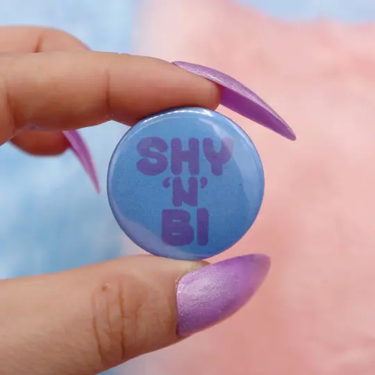 Shy 'n' Bi Button Badge