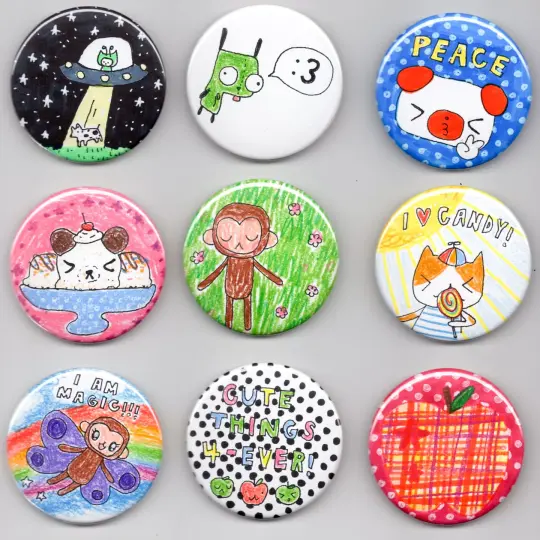doodle button pins