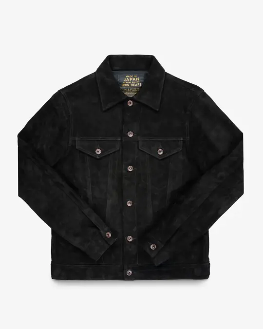 Horsehide Suede Modified Type III Jacket - Black