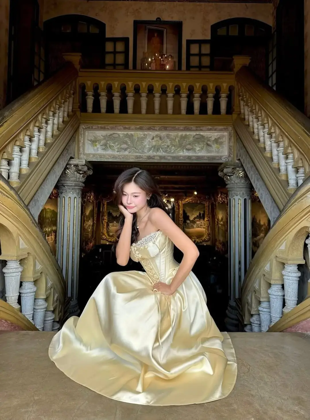 Silky Satin Embroidered Prom Gown Pastel Yellow Women's Maxi Birthday Dress Evening Dress RS2977