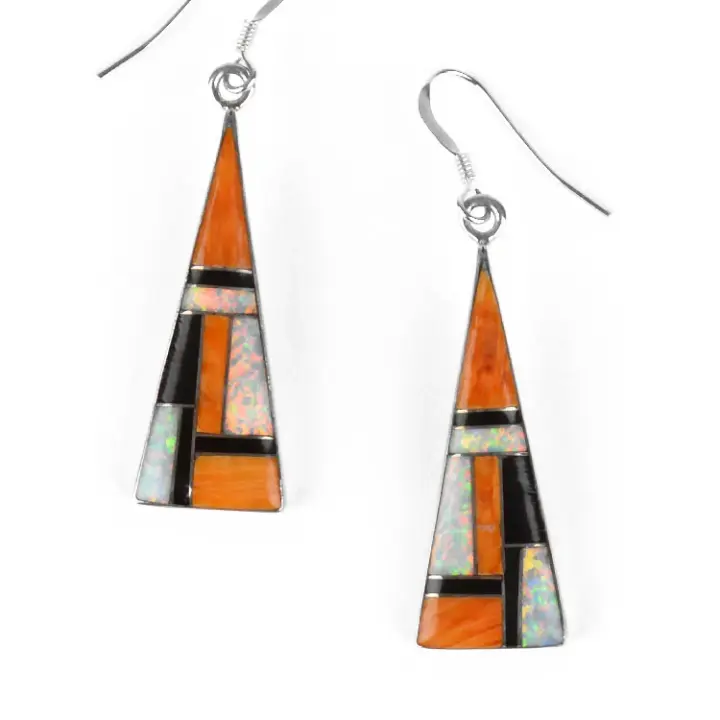 Spiny Oyster Shell & Opal Earrings