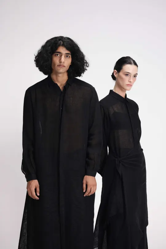 SHEER SHIRT DRESS