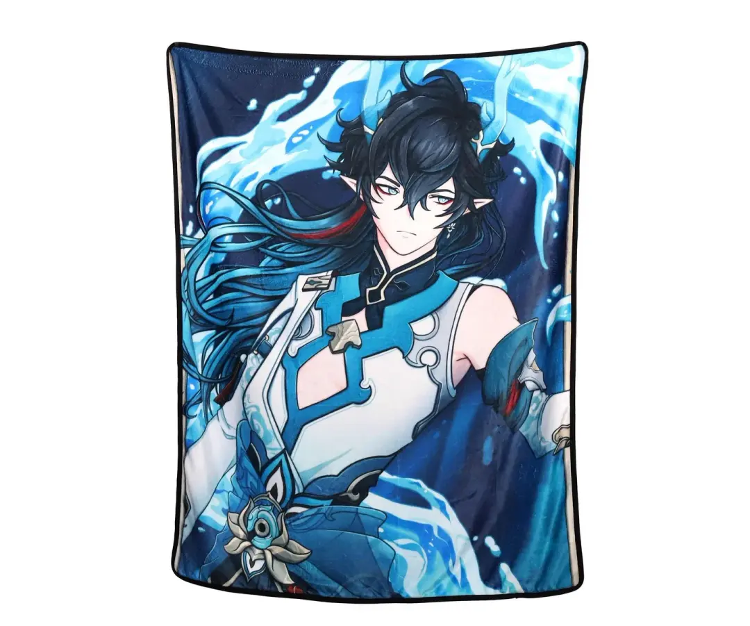 Imbibtor Lunae Plush Throw Blanket: Honkai Star Rail Dan Heng Fanart