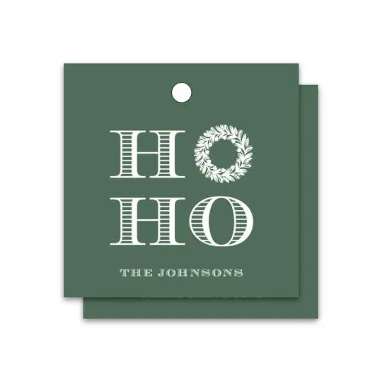 Engraved Holiday Tag "HO HO", Set of 50