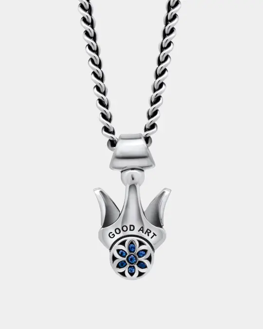 GOOD ART HLYWD Model 10 Button - Sterling Silver with Sapphires