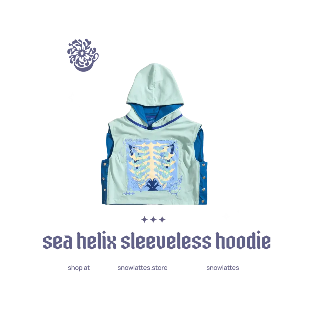 Sea Helix Sleeveless Hoodie