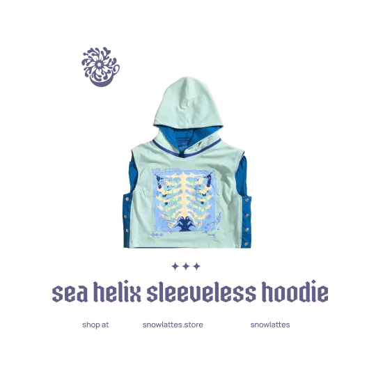 Sea Helix Sleeveless Hoodie
