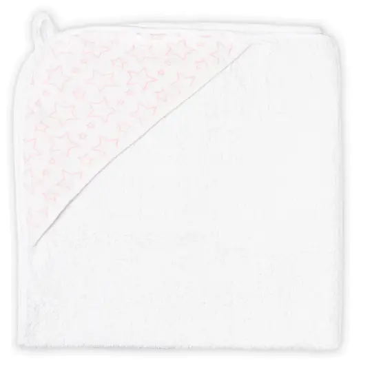 necessities by tendertyme Baby Boys and Girls Star Muslin Lined Hooded Towel, Pink