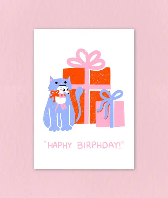 Birthday Card "Haphy Birphday"
