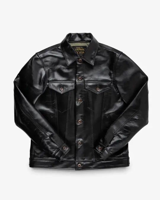 Japanese Horsehide Modified Type III Jacket - Black (Tea-Core Dyed)