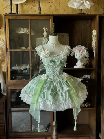 Charming Green Homecoming Dress A-Line Portrait Lace Hem Mini Birthday Dress RS712