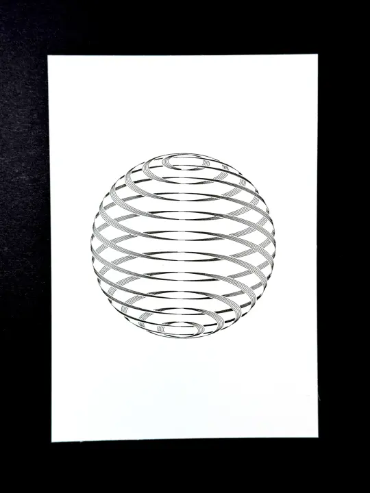 Sphere Study 06 — 5x7" pen plot
