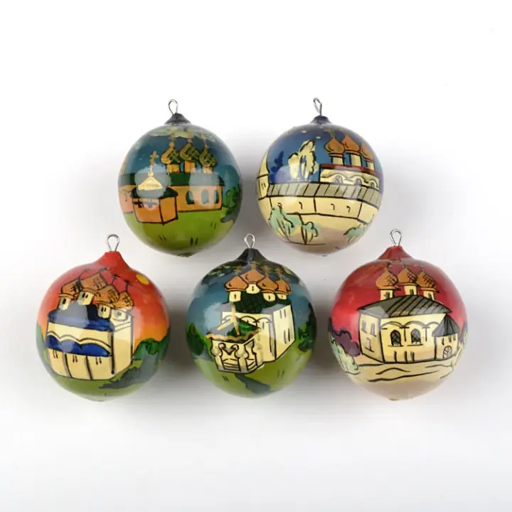 Russian Churches 5pc Ornament Set