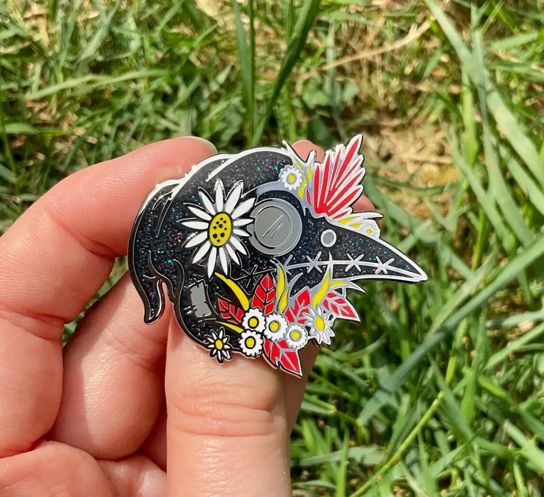 Plague Doctor Glitter Enamel Pin