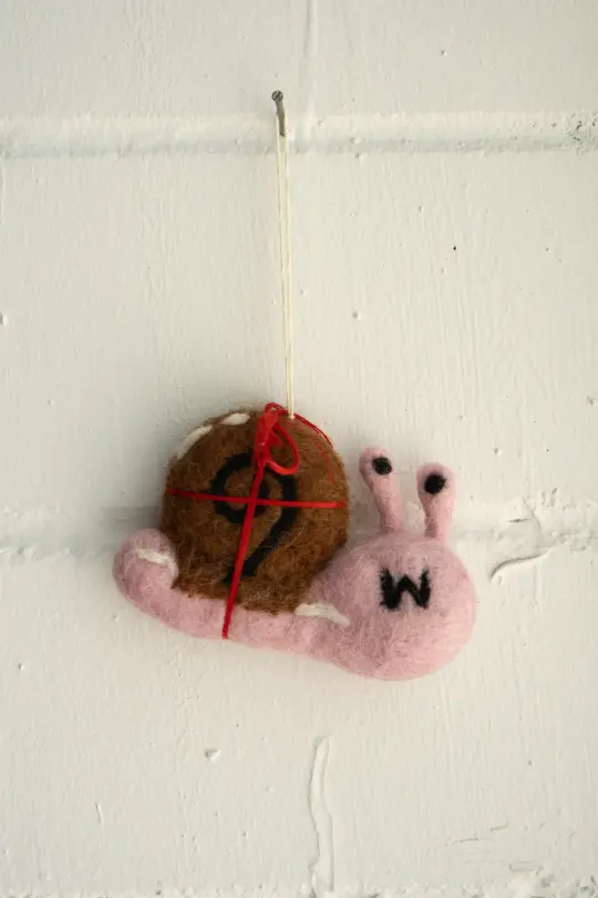 Slowly Snail - Felted Wool Ornament