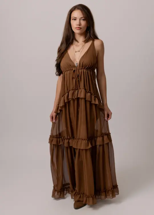 Hadleigh Dress in Nutmeg
