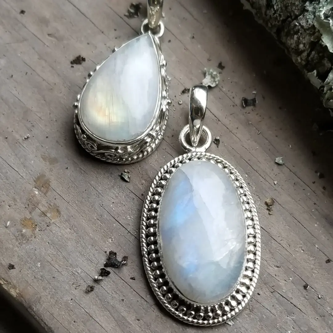 Anna - Moonstone Pendants in Sterling Silver